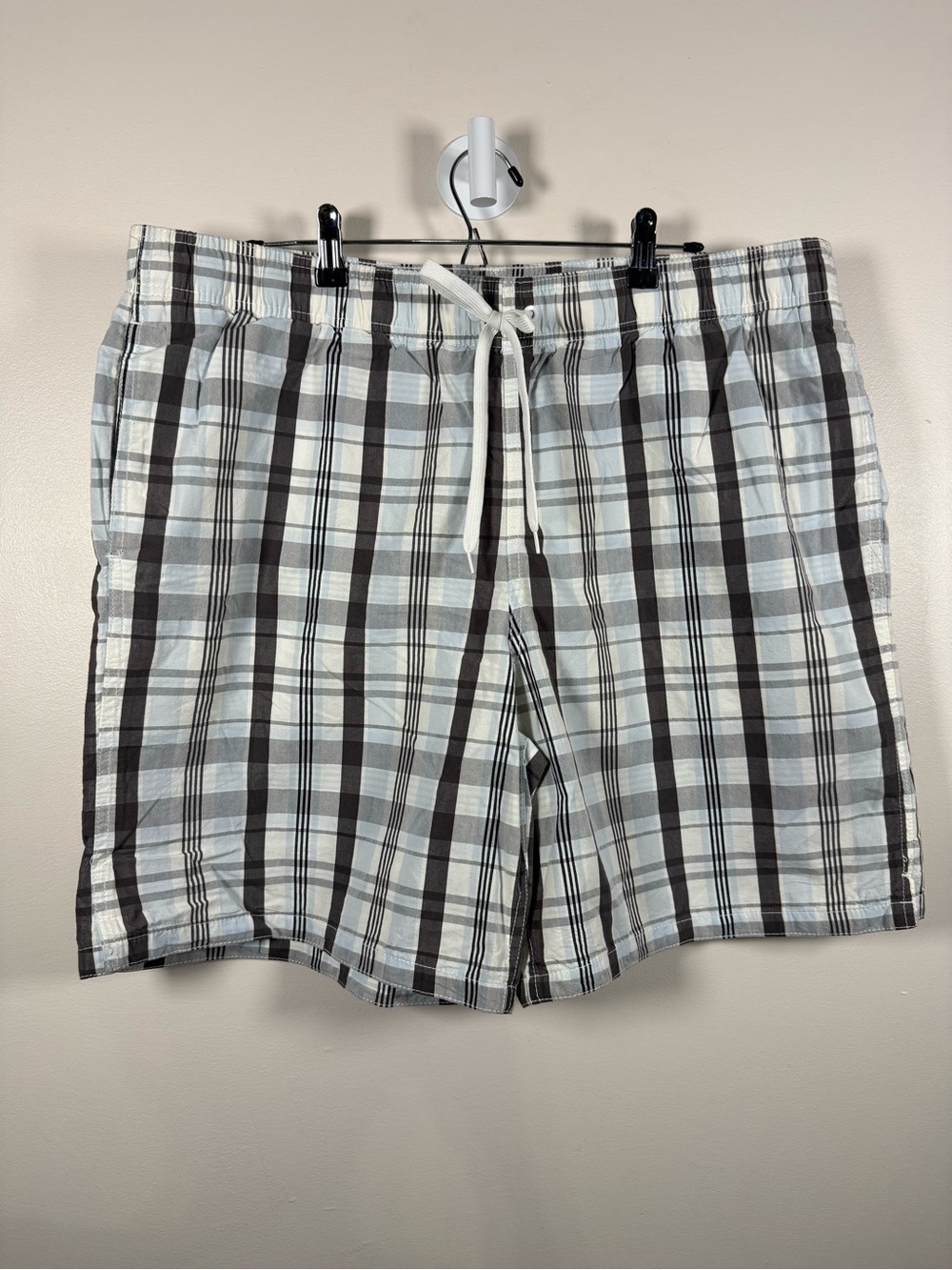 Merona Gray & White Plaid Drawstring Shorts